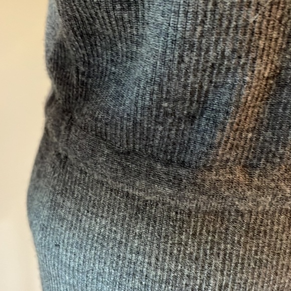 KENAR women’s 100% merino wool ribbed cardigan tie front sweater grey size Med - Picture 5 of 7